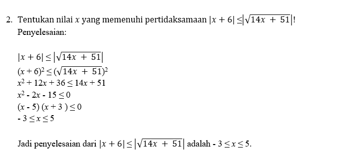 Nilai Mutlak: Persamaan Dan Pertidaksamaan Nilai Mutlak