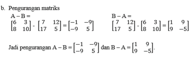 Contoh Soal Pertambahan Matriks