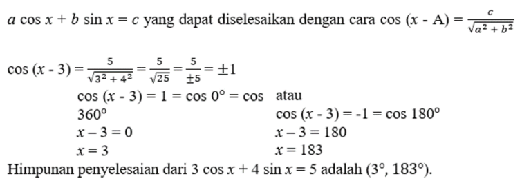 SOAL DAN PEMBAHASAN FUNGSI TRIGONOMETRI