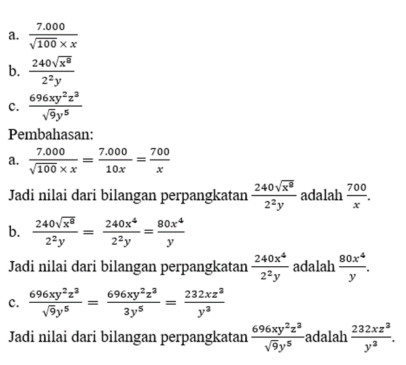 Soal Perpangkatan Dan Bentuk Akar - Satu Trik