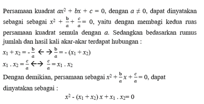 Persamaan Dan Fungsi Kuadrat Serta Contoh Soal - Tambah Pinter