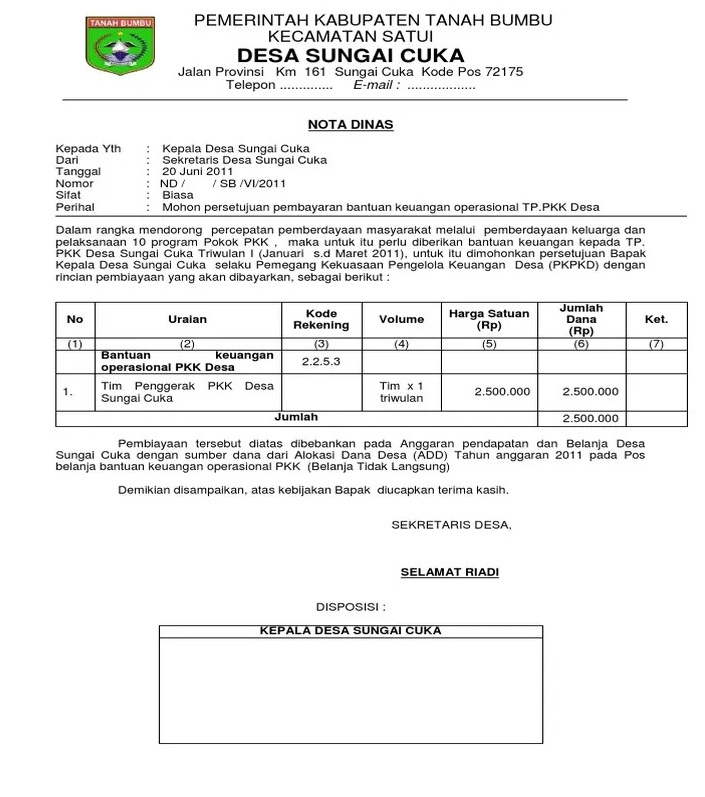 Nota Dinas Hingga Contoh Surat Nota Dinas - Tambah Pinter